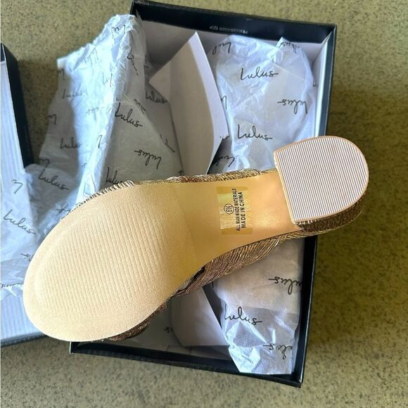 New Lulus Dorothea Rose Gold Crinkle Knotted Bow Heels - Picture 4 of 7